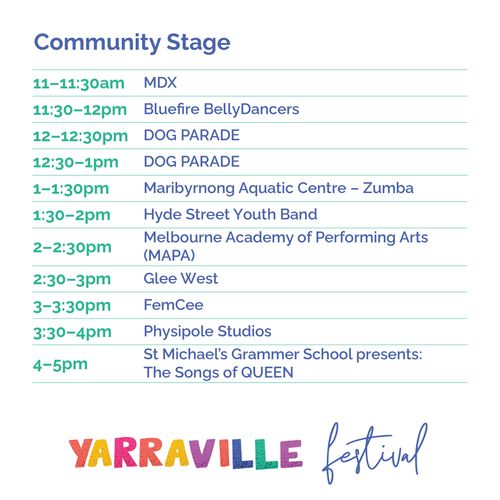 Community Stage Schedule